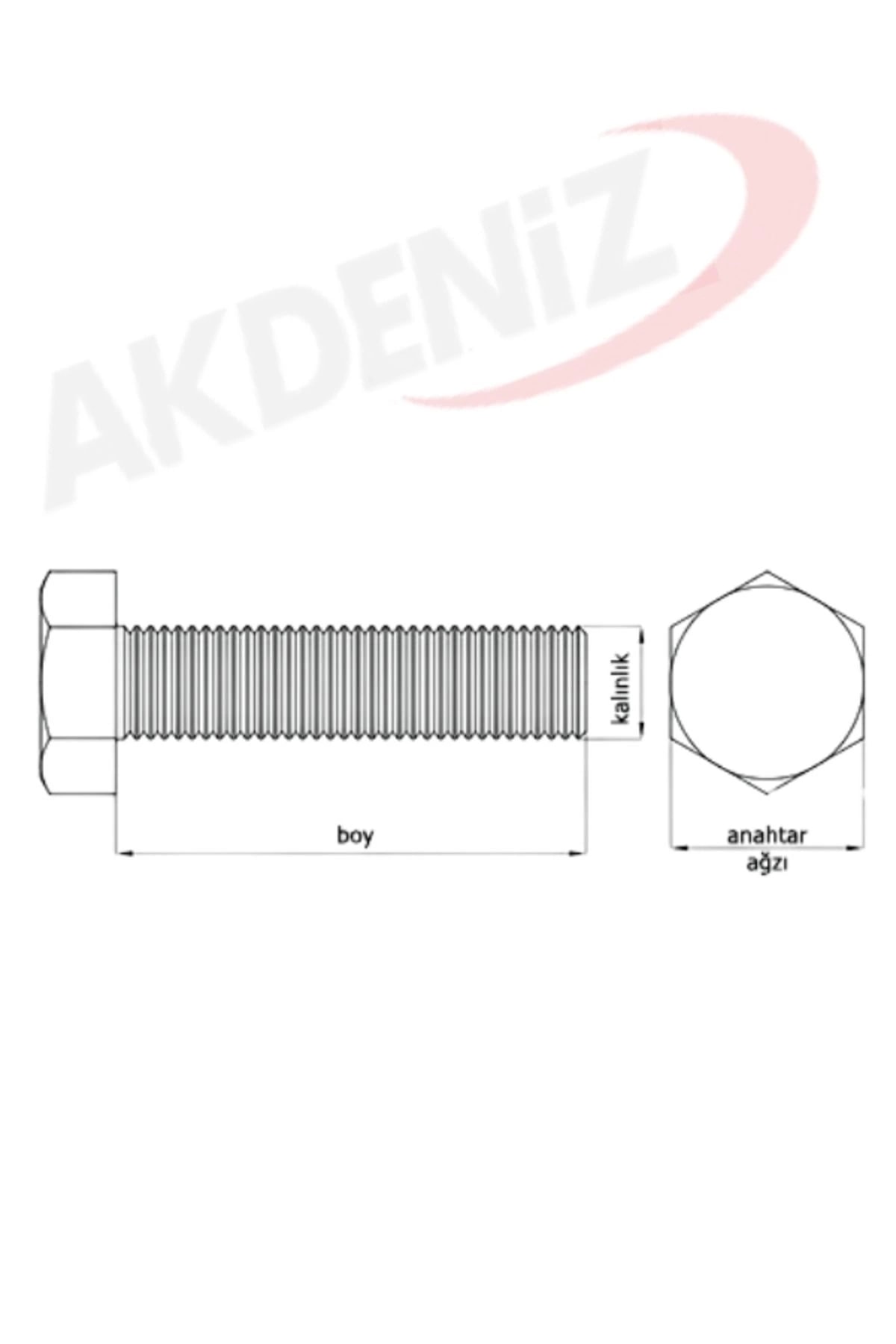 AKDENİZ  DIN933 M6*75 Mm Siyah Cıvata 200 Adet