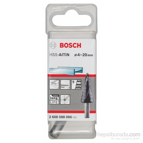 BOSCH - Kademeli Matkap Ucu Hss-Altin - 4 - 20 Mm, 8,0 Mm, 70,5 Mm