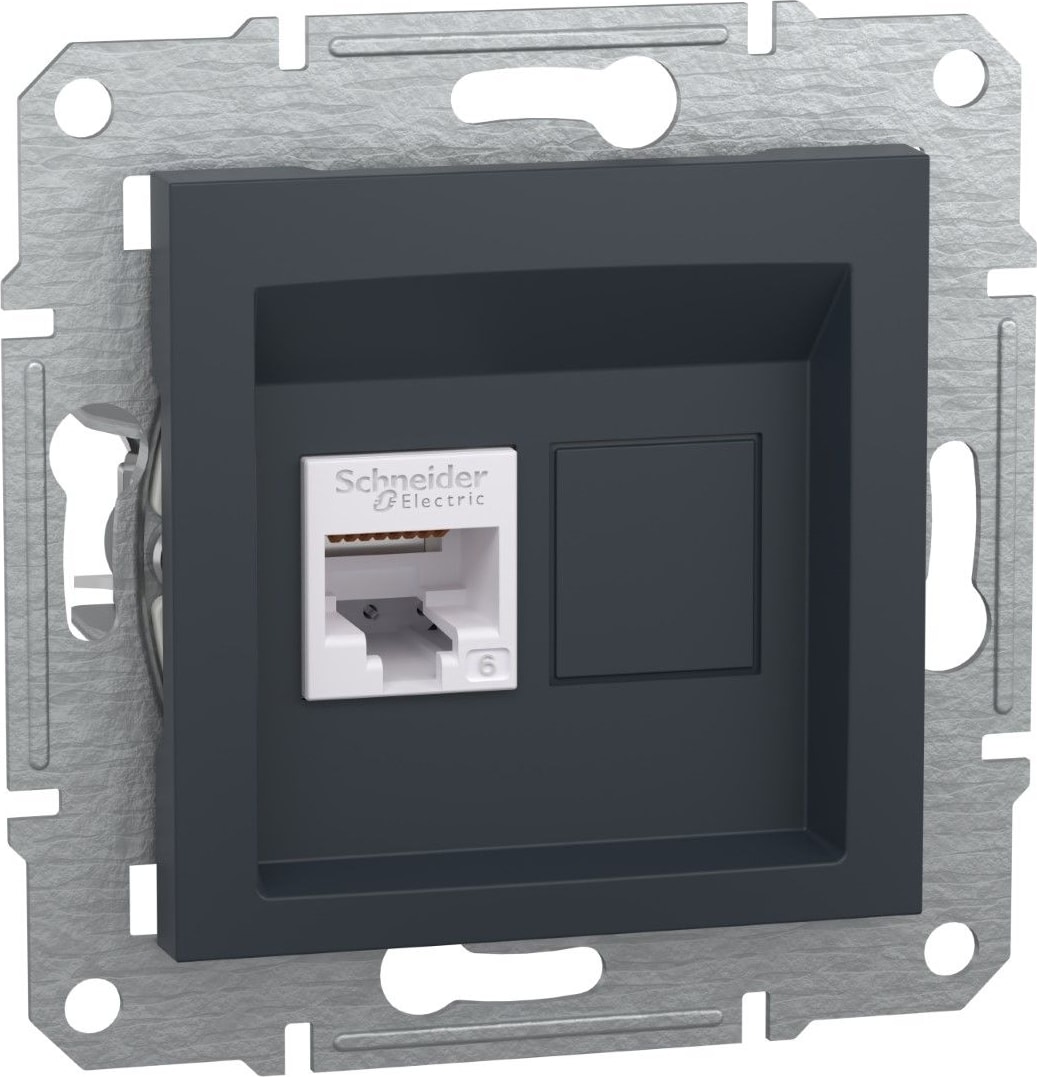 Asfora Antrasit RJ45 Cat6 Utp Priz