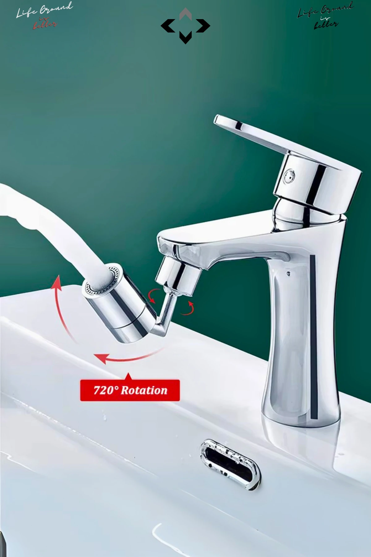 720° Dönebilen Musluk Başlığı Su Tasarruflu Döner Başlık Aparatı Mutfak ve Lavabo Ucu Sprey Başlık