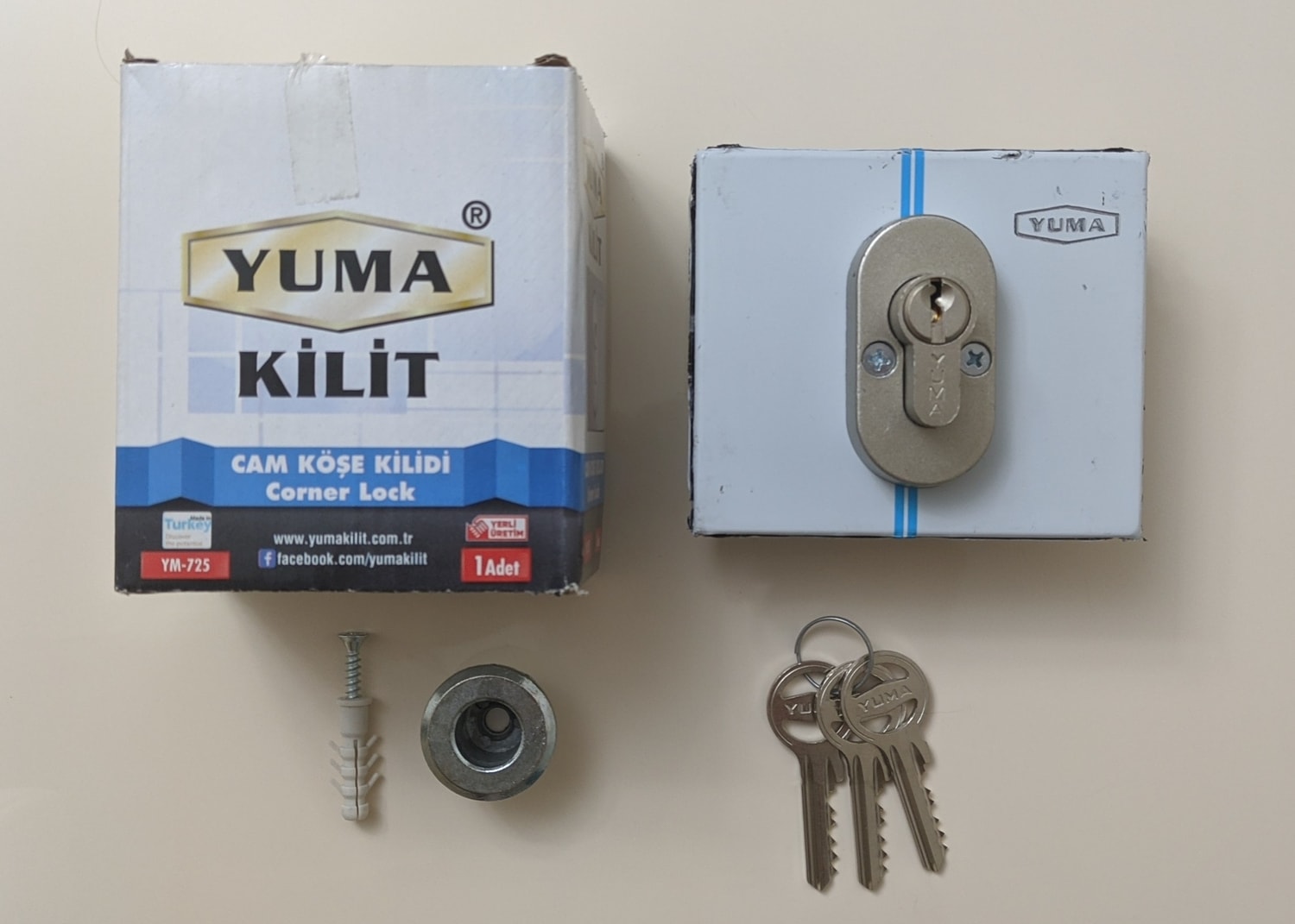 YUMA KİLİT Yuma Cam Köşe Kilidi