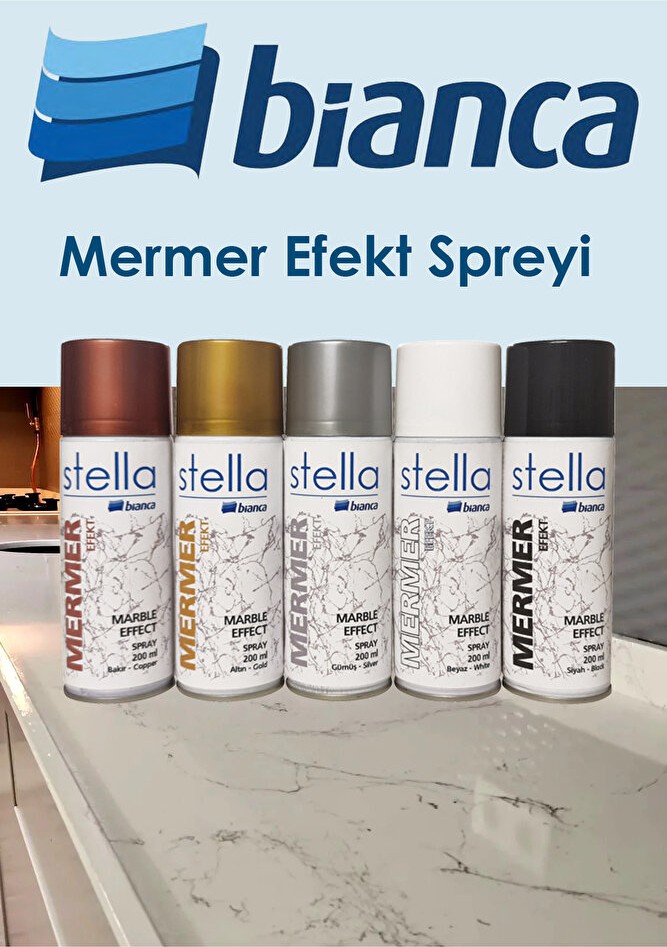 Stella Mermer Efekt Spreyi Siyah