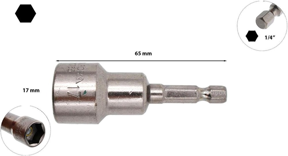 17 x 65 mm Manyetik Lokma BT/1765