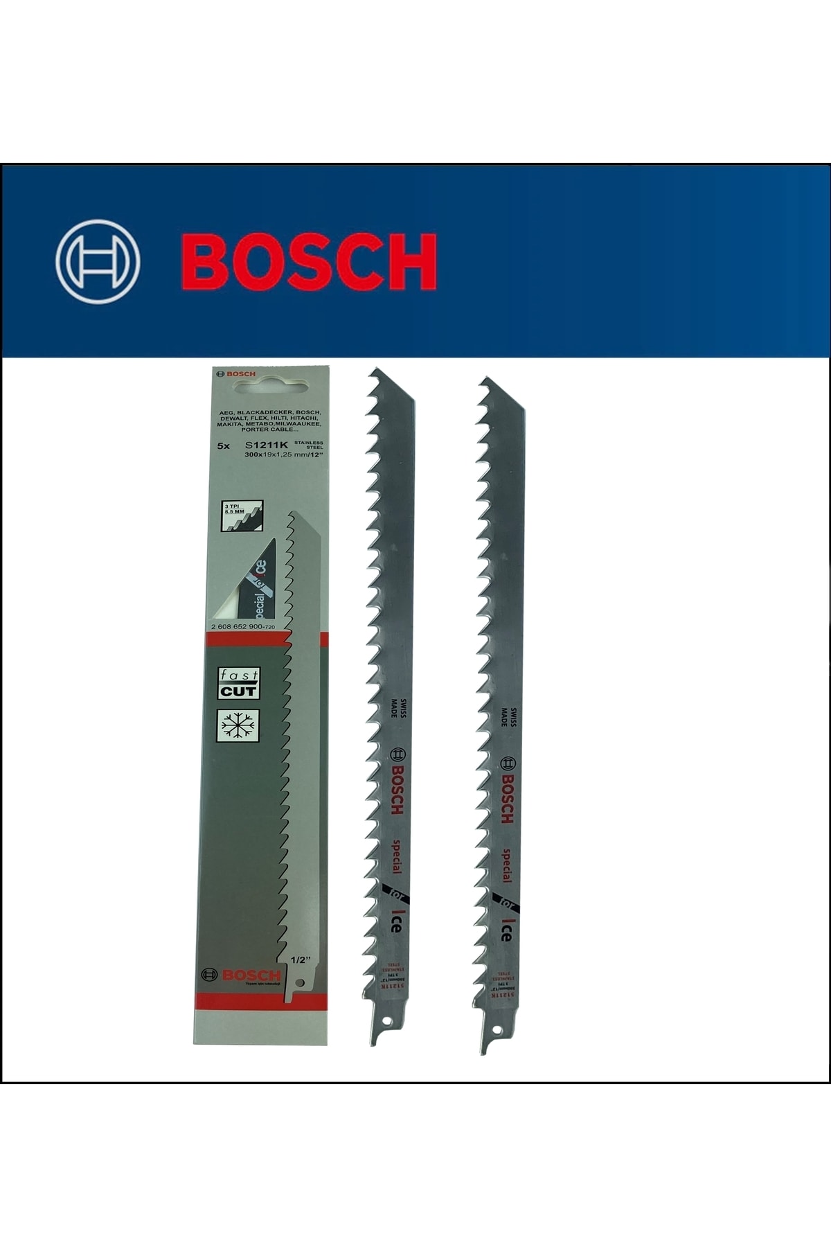BOSCH - Tilki Kuyruğu Bıçağı S 1211 K - Buz Ve Kemik Kesme 2'li Paket