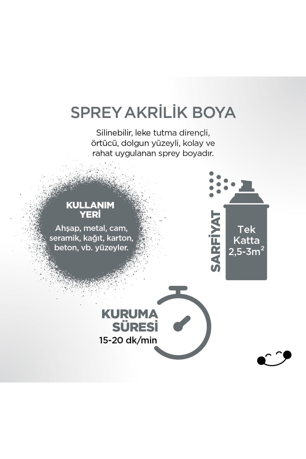 Gri Sprey Boya 400 ml (6 Adet )