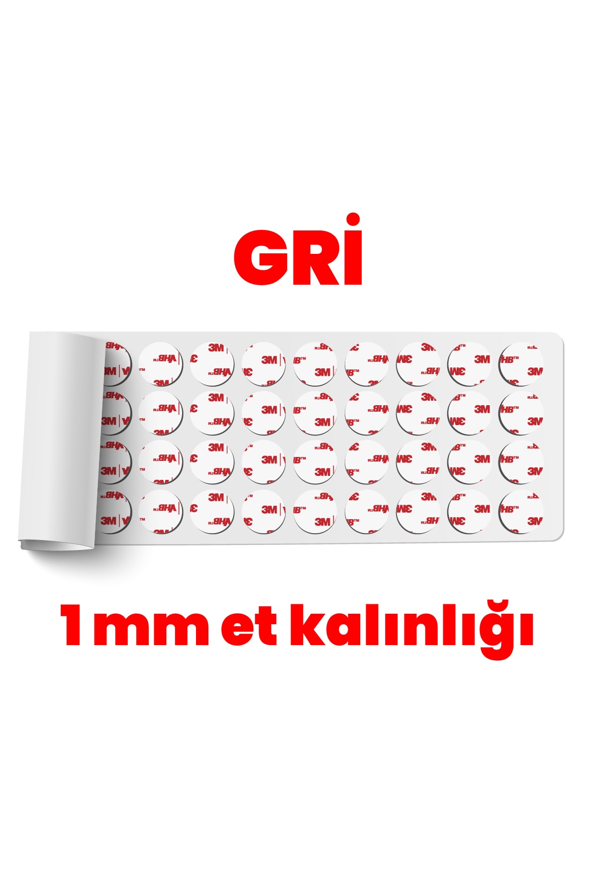 Vhb Çok Güçlü Çift Taraflı 100 Adet Çap:30mm Et:1mm
