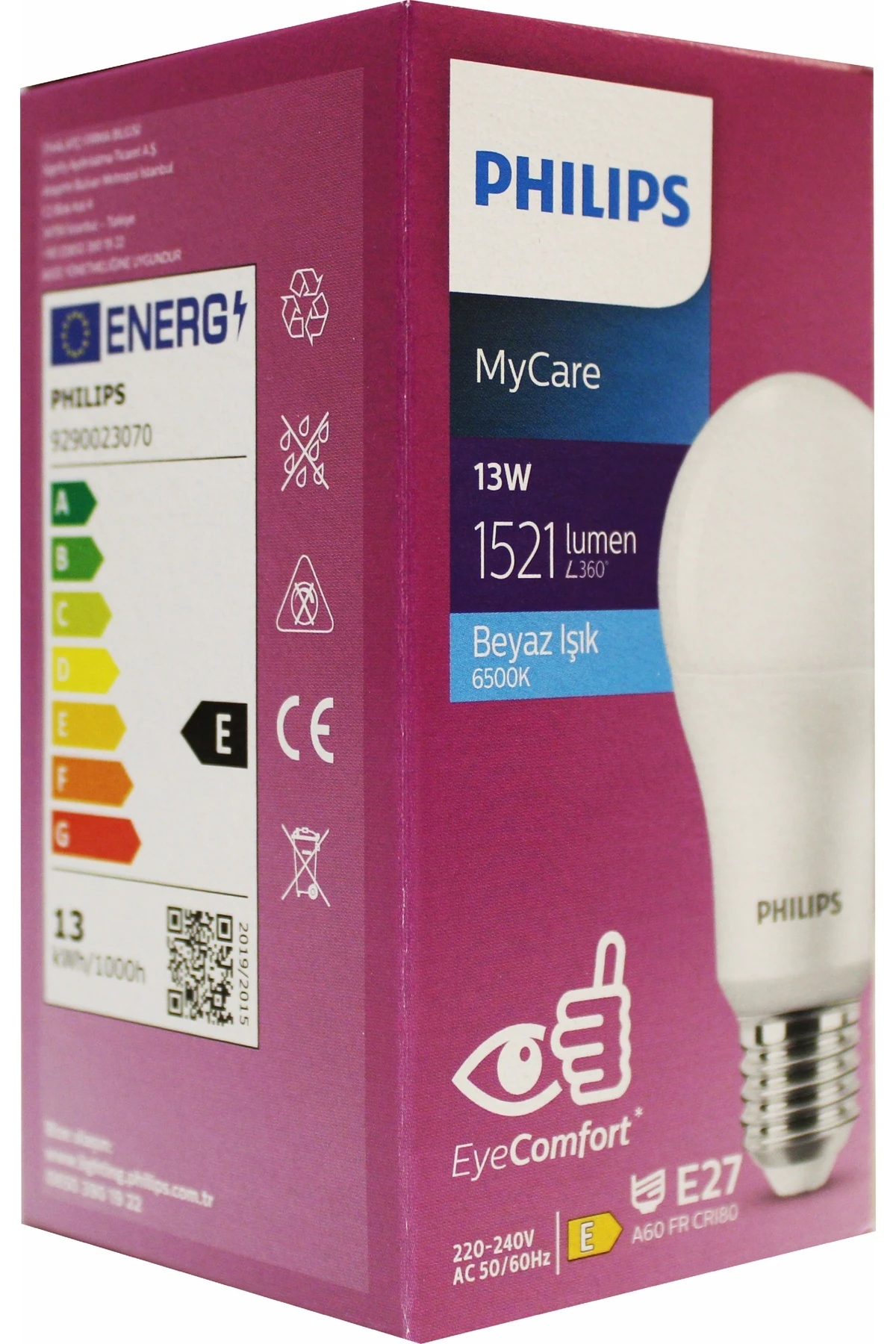 13W 1521 LÜMEN 12 ADET 6500K BEYAZ IŞIK TASARRUF LU LED AMPÜL MyCare EyeComfort