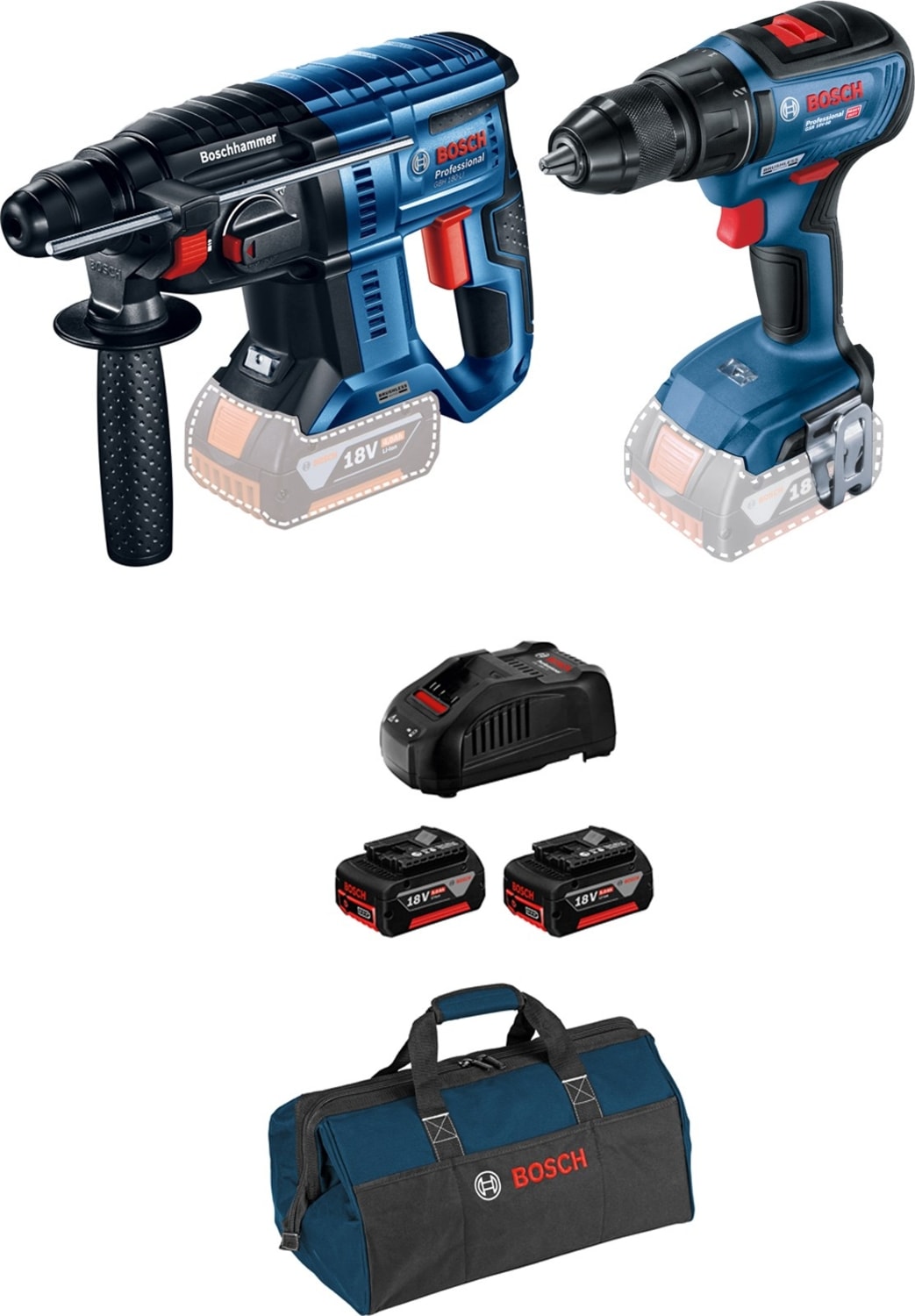 BOSCH Promix Gbh 180-LI Solo+Gsr 18V-50LI Solo+Başlangıç Seti+ Çanta