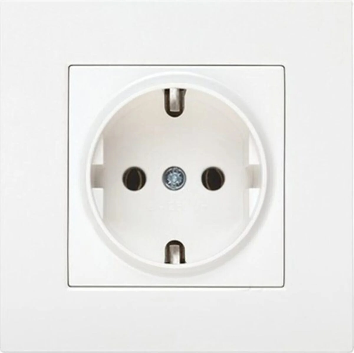 Beyaz Kare 12'li Topraklı Çerçeveli Priz VİKO0281