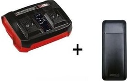 EİNHELL 18V 3A Power-X-Twincharger Ikili Şarj Cihazı - 4512069 +Akdeniz Taşınabilir Şarj Cihazı (Model: S125Q)