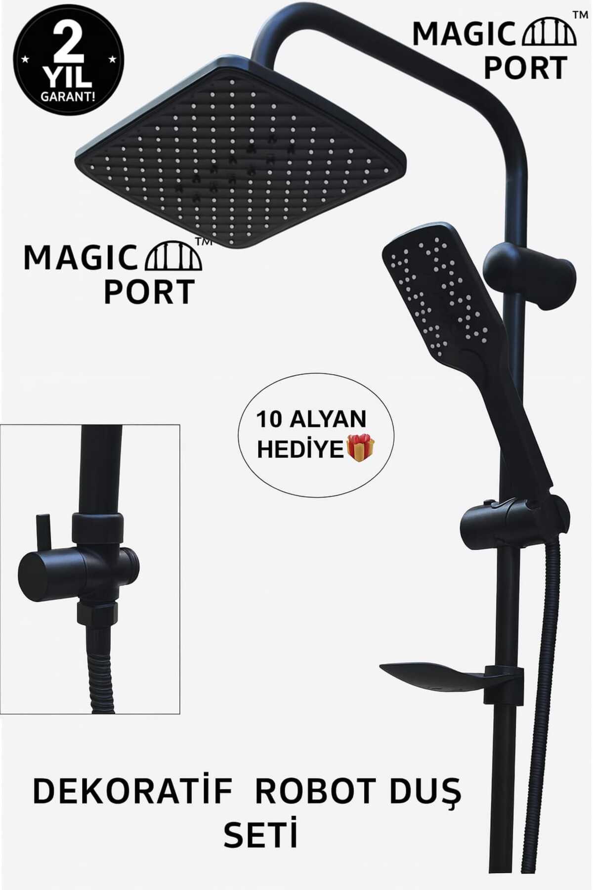 2 YIL GARANTİLİ SİYAH ROBOT YAĞMURLAMA LÜX DUŞ SETİ NOT : 10 ALYAN HEDİYEMİZDİR !!