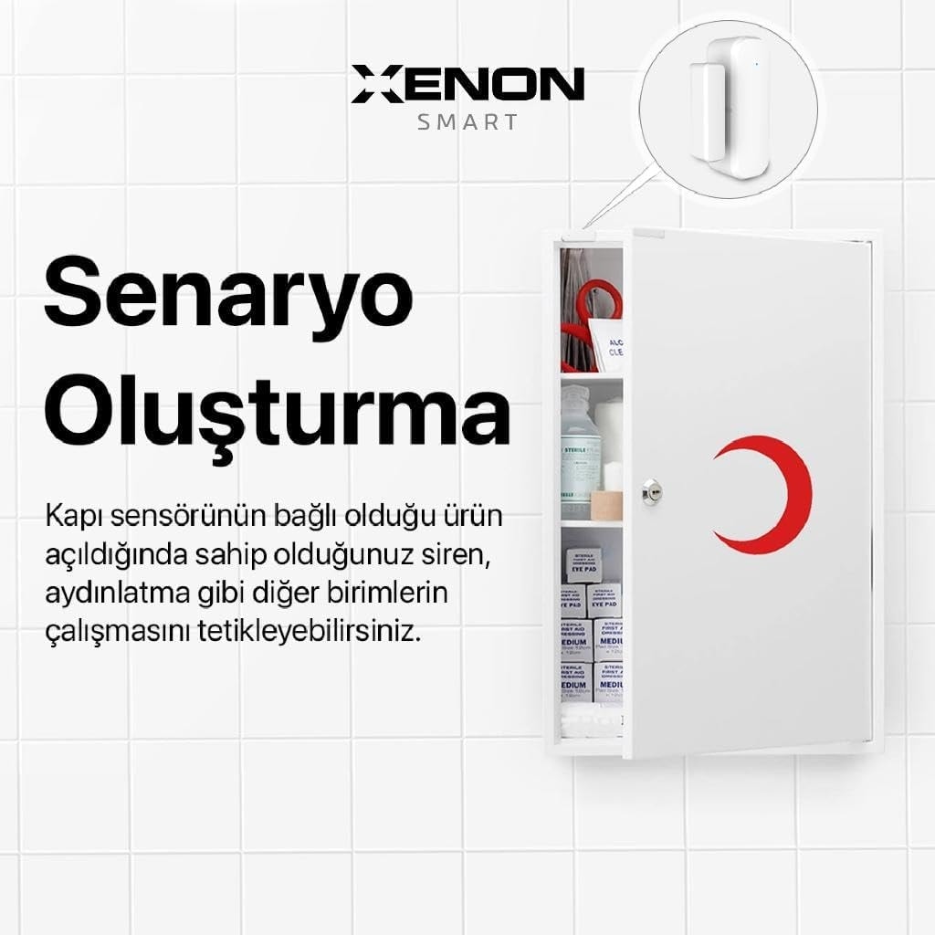 Akıllı Kapı ve Pencere Sensörü Kablosuz Wi-Fi Ev Güvenlik Sistemi Google Home/Alexa Uyumlu Pencere Kontağı X7502