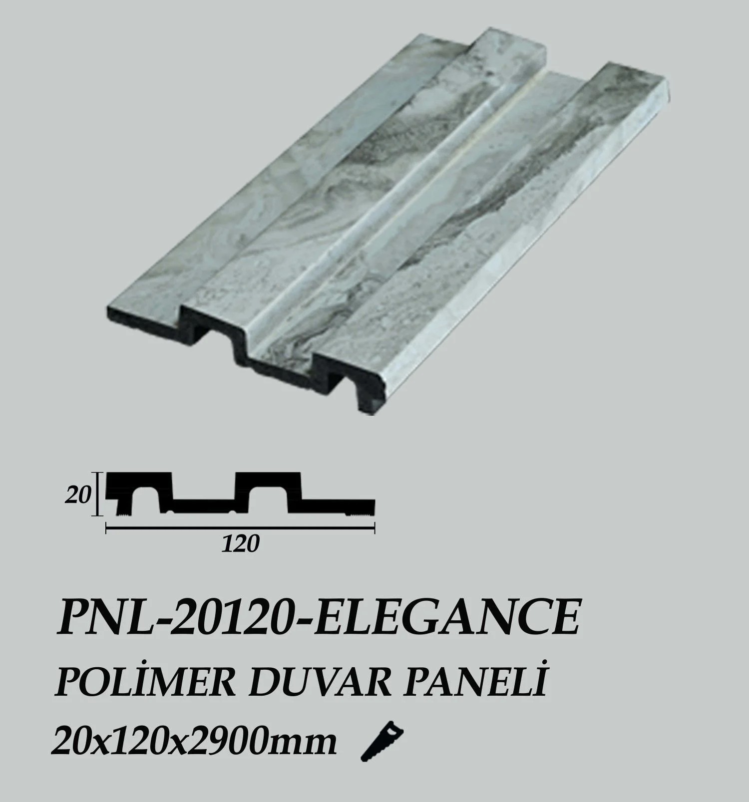 ELEGANCE Polimer Duvar Paneli 20X120X2900mm