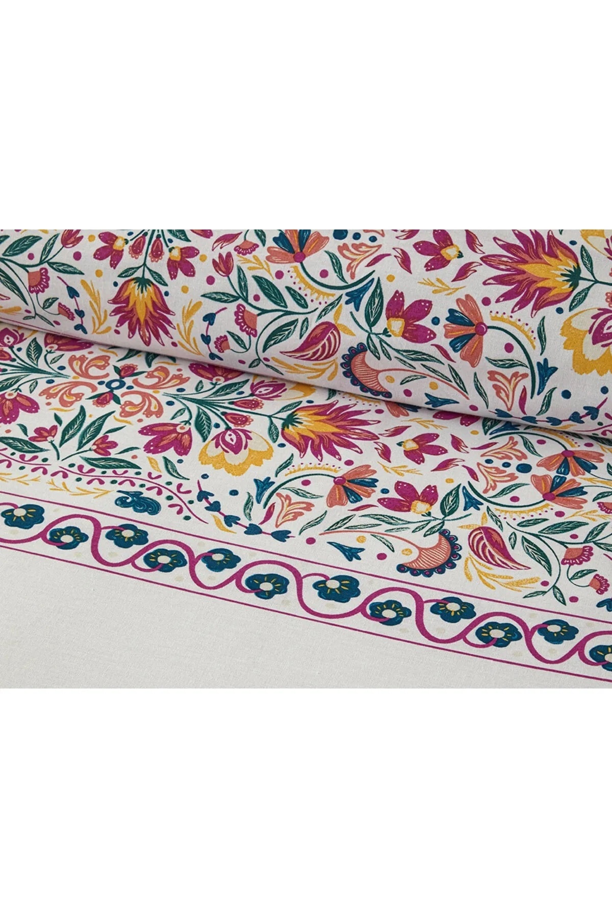 Folk Blossom Tek Kişilik Nevresim Seti Fuşya 160 x 220 cm