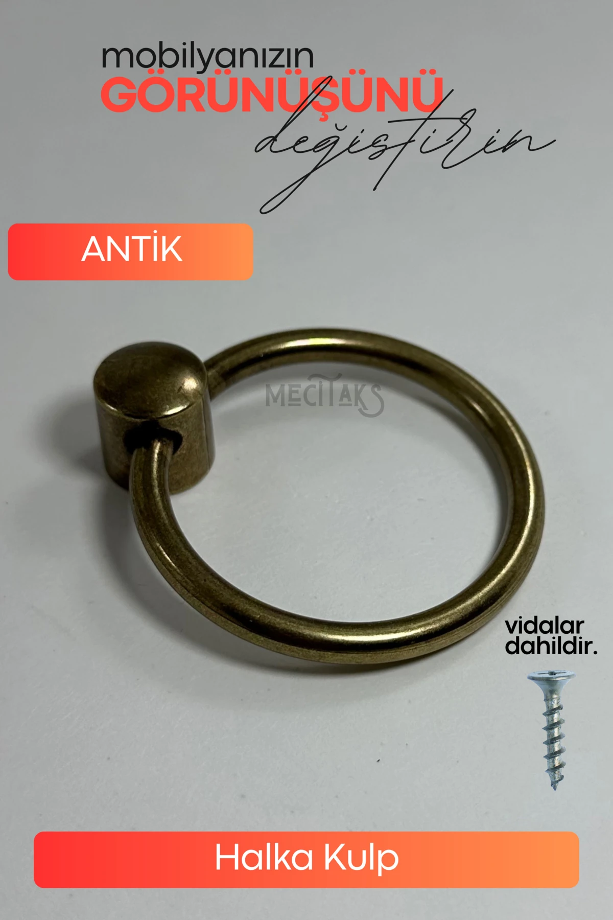 Halka Dolap Çekmece Mobilya Kulpu Antik
