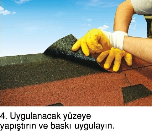 4x4 Shingle Mahya Bandı Baca Dibi Bandı Su Yalıtım Örtüsü (32CMX5 Metre)-Kırmızı