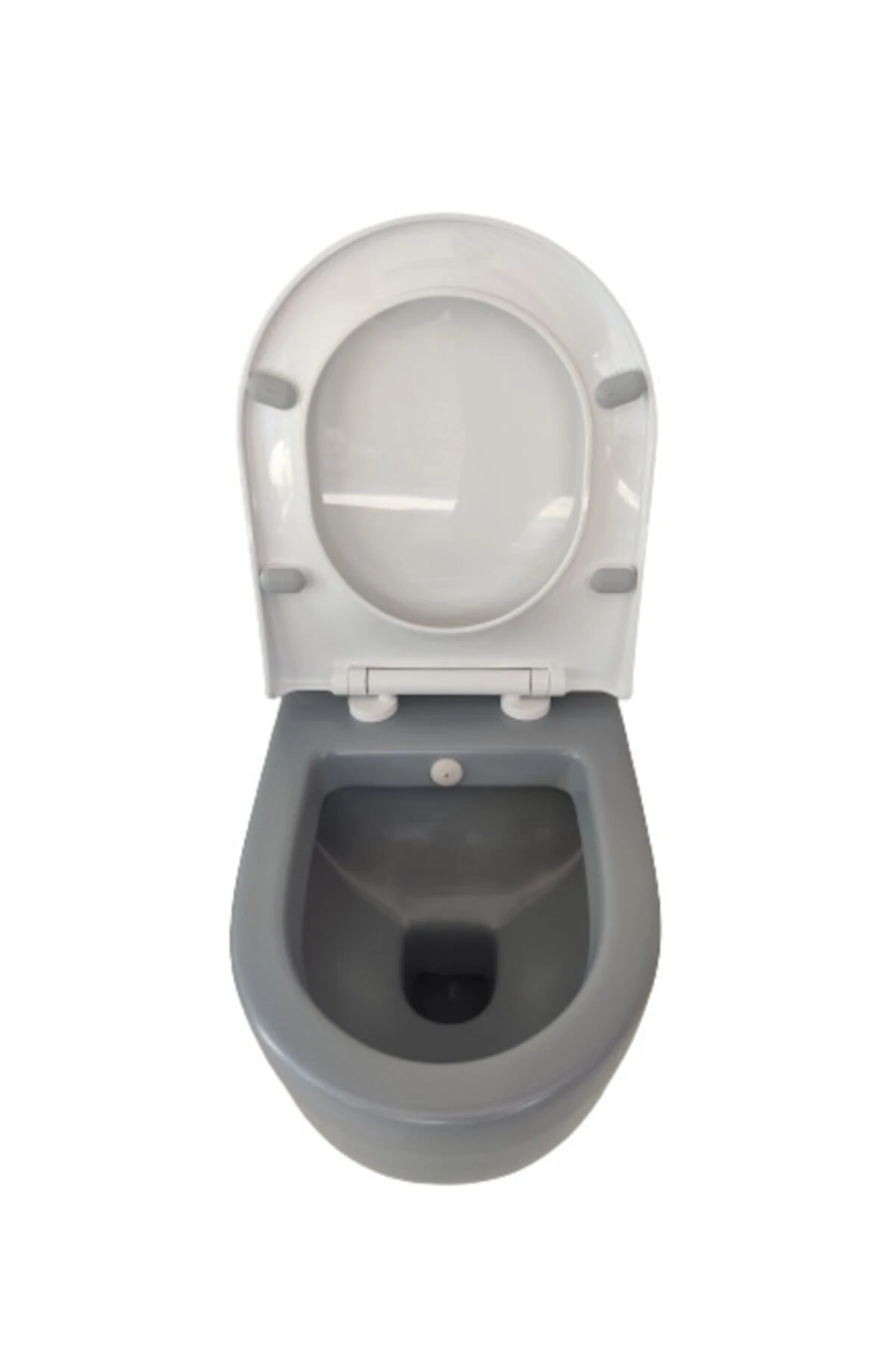 Uno Asma Klozet Mat Gri Renk + Beyaz Kapak