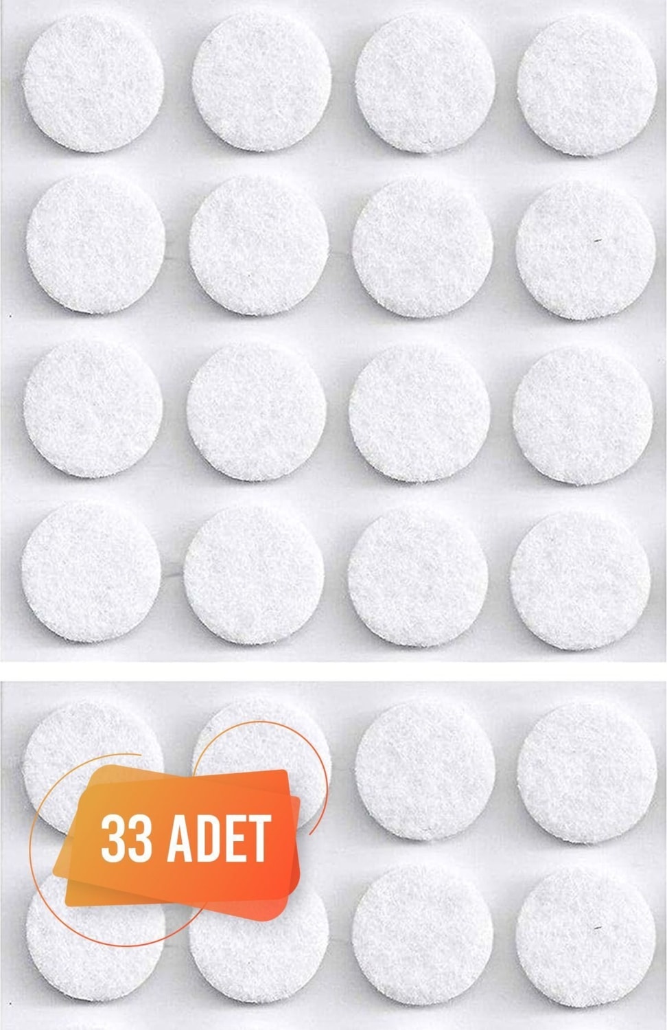 Yapışkanlı Mobilya Masa Sandalye Parke Zemin Ayak Koruyucu Kaydırmaz Keçesi 24 mm (33'lü Paket)