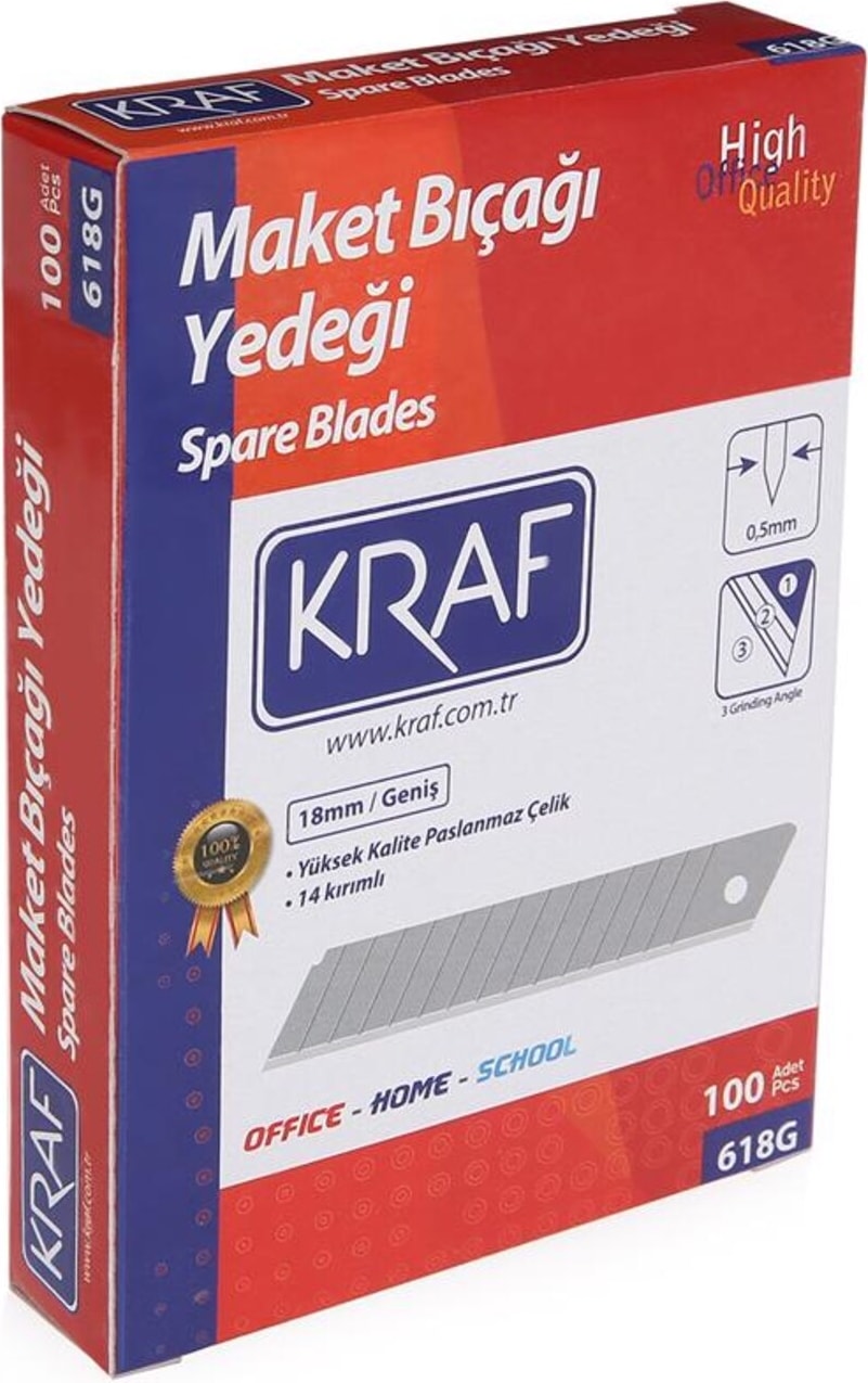 10 Paket (1000 Adet)Maket Bıçağı Yedeği Geniş 100'lü 618G