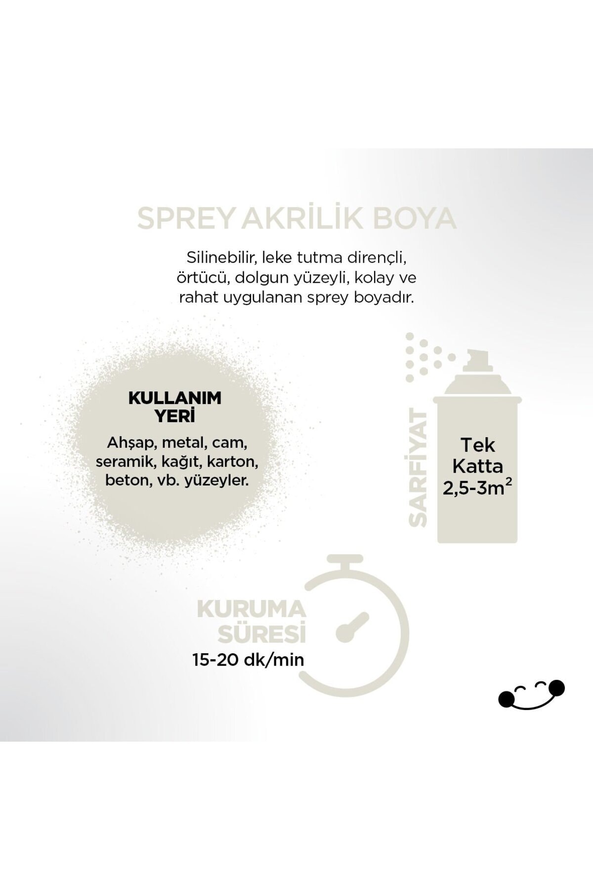 POLİSAN Kırık Beyaz Sprey Boya 400 ml (3 Adet )