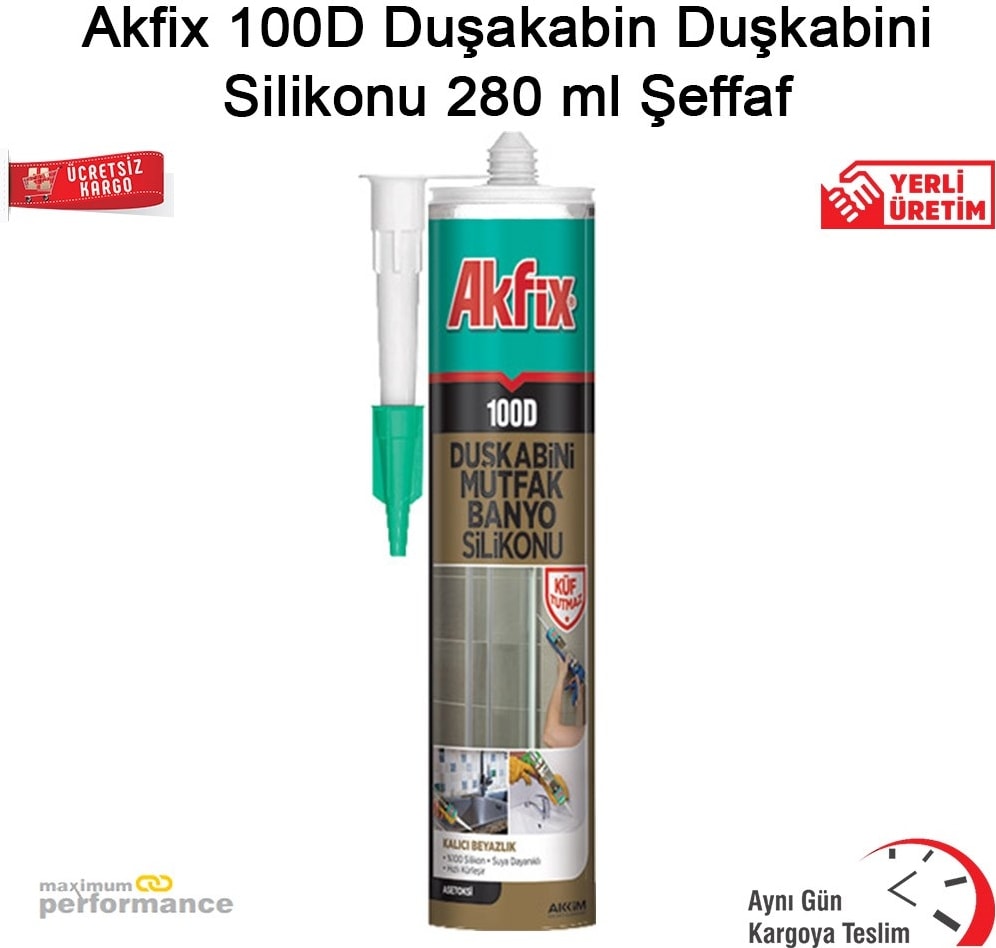 100D Duşakabin Duşkabini Silikonu 280 ml Şeffaf