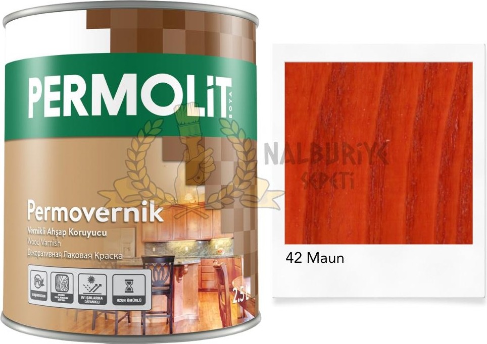 Vernikli Ahşap Koruyucu Boya Maun 2.5 Lt.