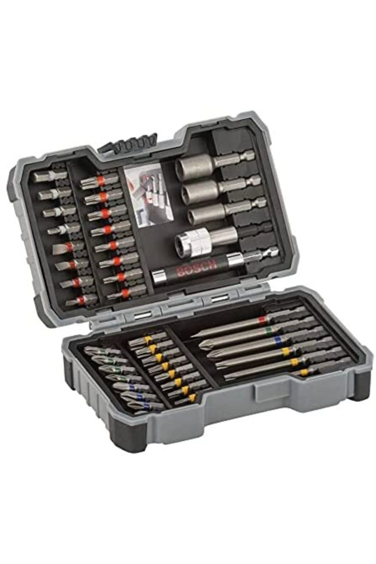 Professional Vidalama Ucu Seti, Gri, 43 Adet