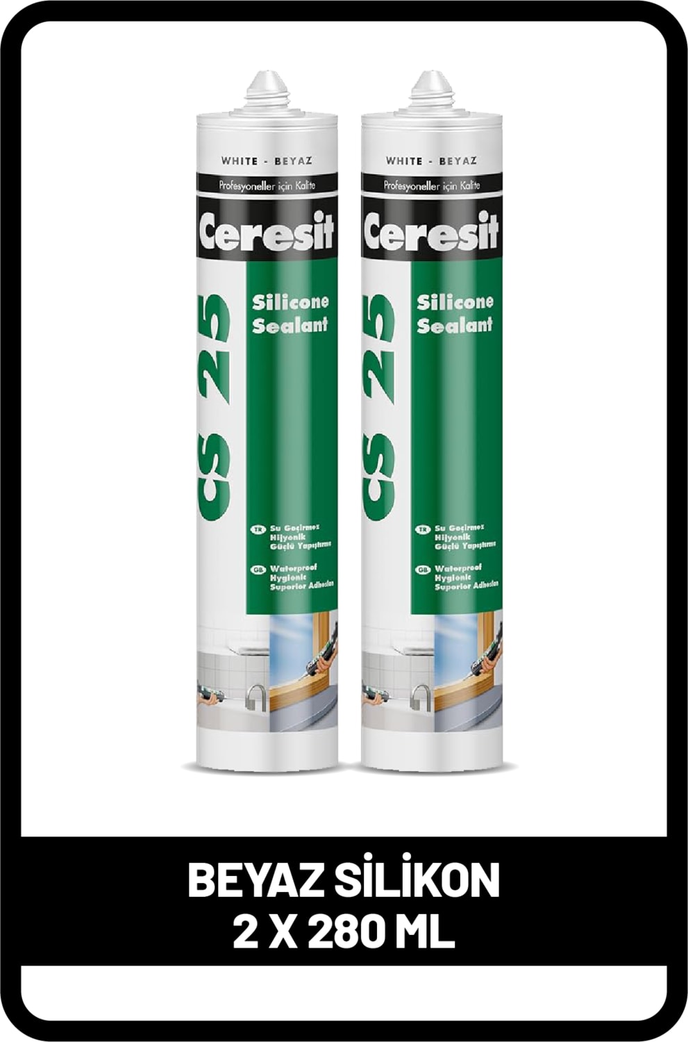 Cs 25 Beyaz Silikon, 280ML x 2 Adet