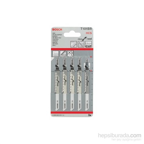 BOSCH - Temiz Kesim Serisi Ahşap İçin T 101 Br Dekupaj Testeresi Bıçağı - 5'Li Paket