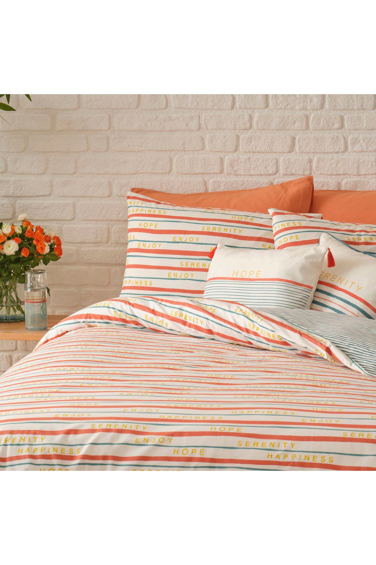 %100 Pamuk Ranforce Serenity King Size Nevresim Seti (240x220 cm)