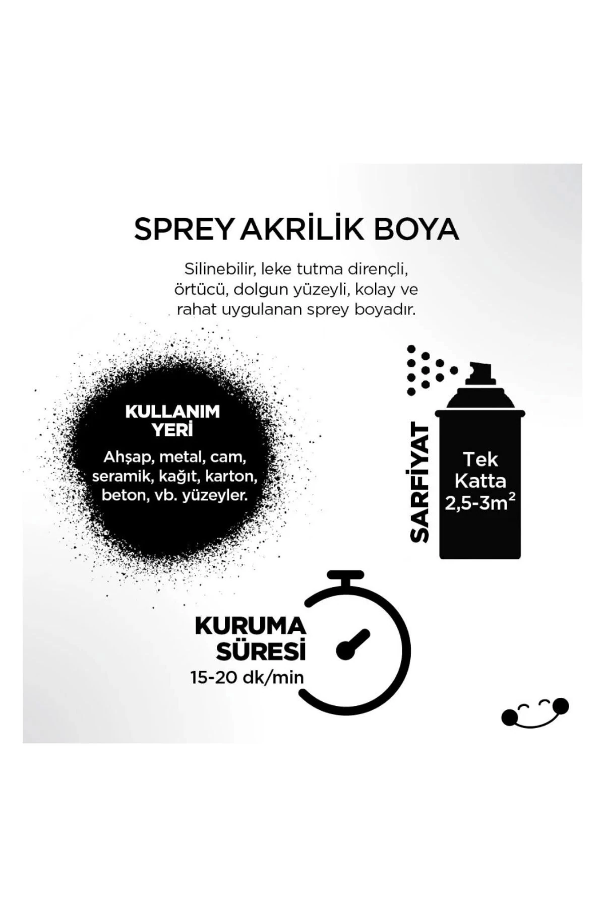 Akrilik -Sprey Boya -Parlak -Beyaz -400ml. -POLİSAN
