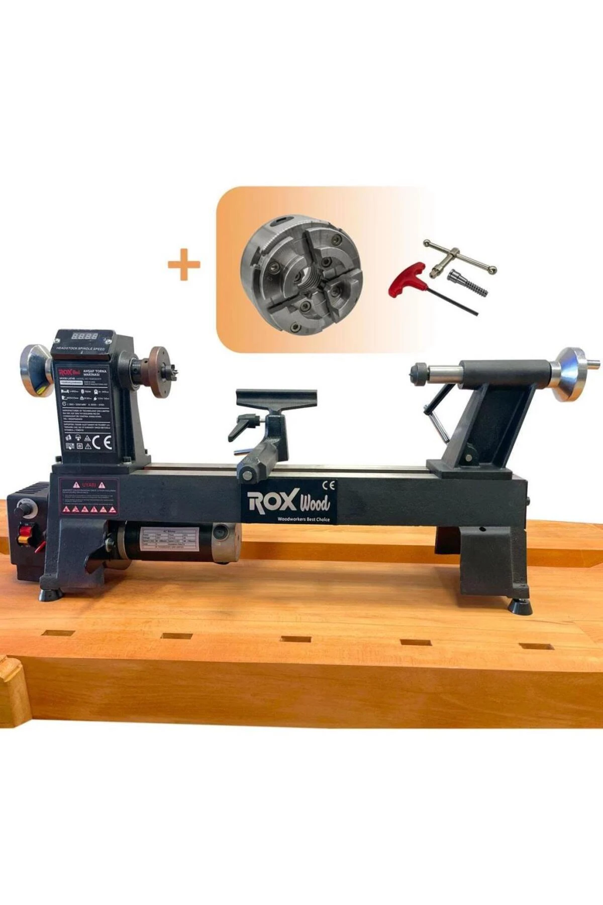 0179 Devir Ayarlı Ahşap Torna Makinası 750 Watt