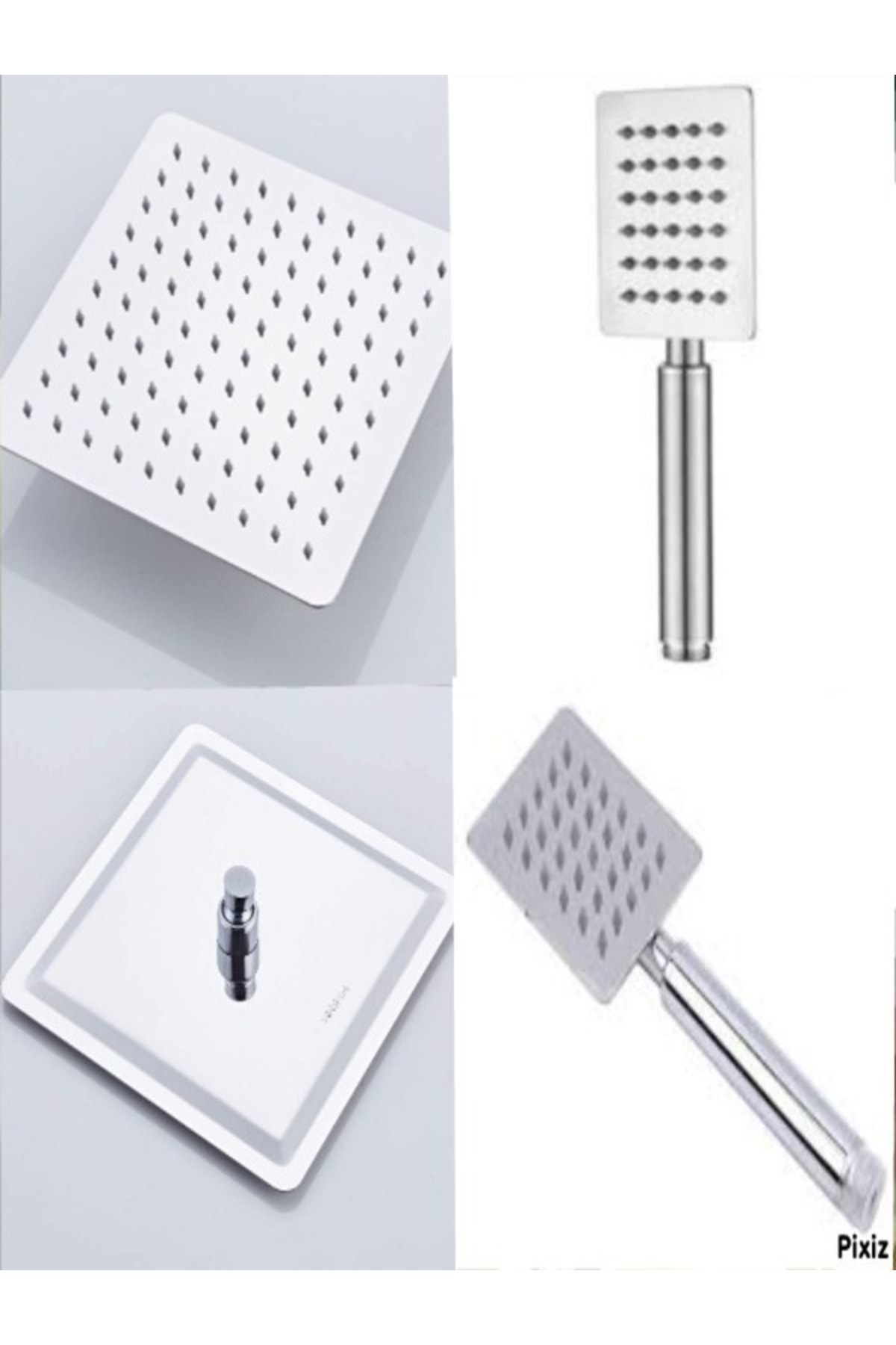 25x25 Kare Tepe Ve El Duş Başlığı 304paslanmaz