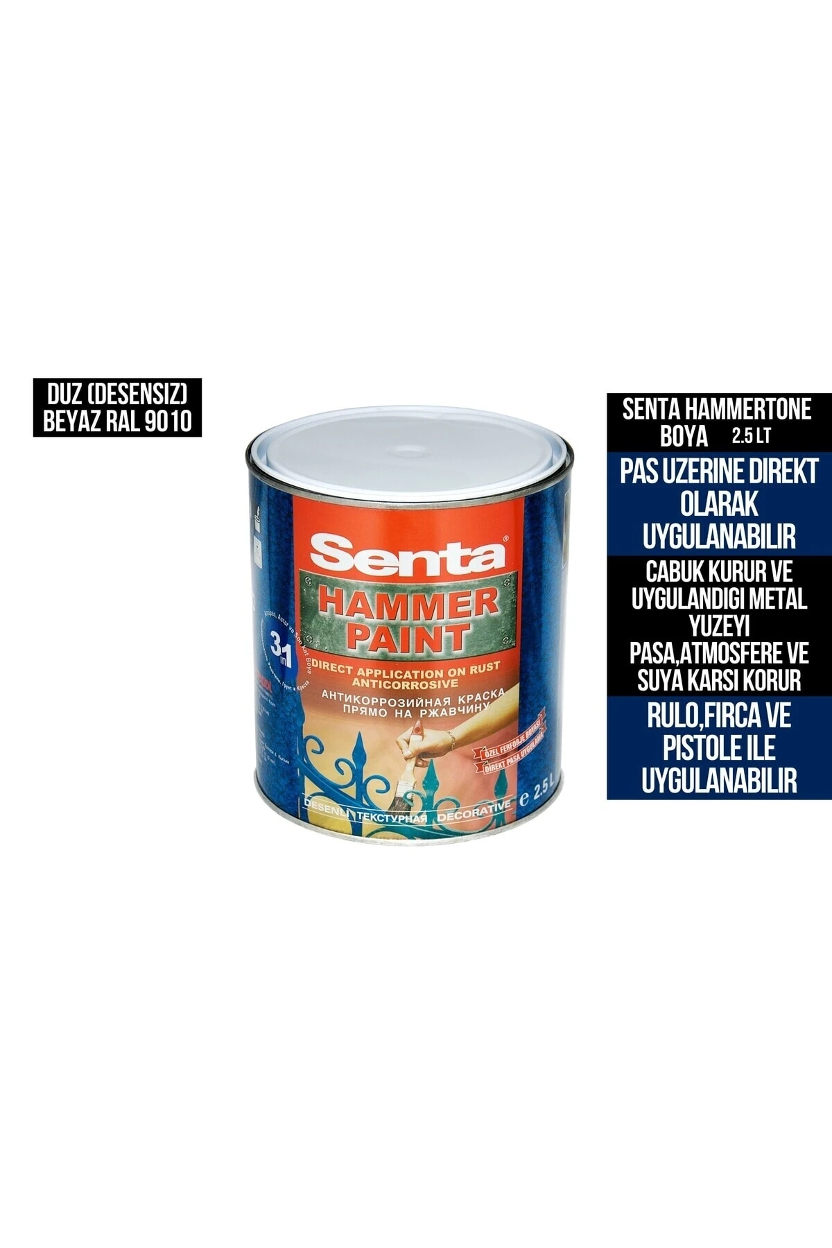 Hammertone Direkt Pas Üzeri Metal Boyası 2.5 L