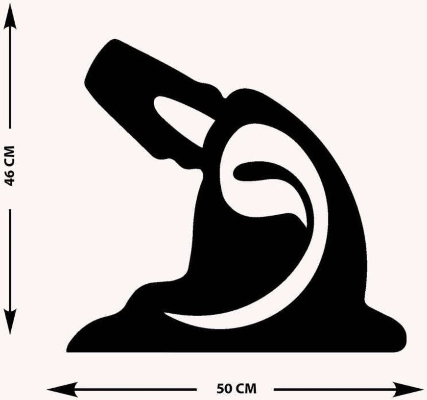 -Sufi Vav Harfi Islami Metal Tablo - Islami Ev Dekorasyonu - Dini Duvar Tabloları - 50 X 51 - Cm - Sıyah-Islm-183