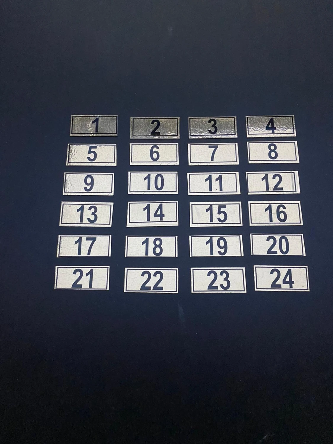 Kapı Numarası Dolap,raf,posta Kutusu Numarası 18X38MM 1 Den 24 E