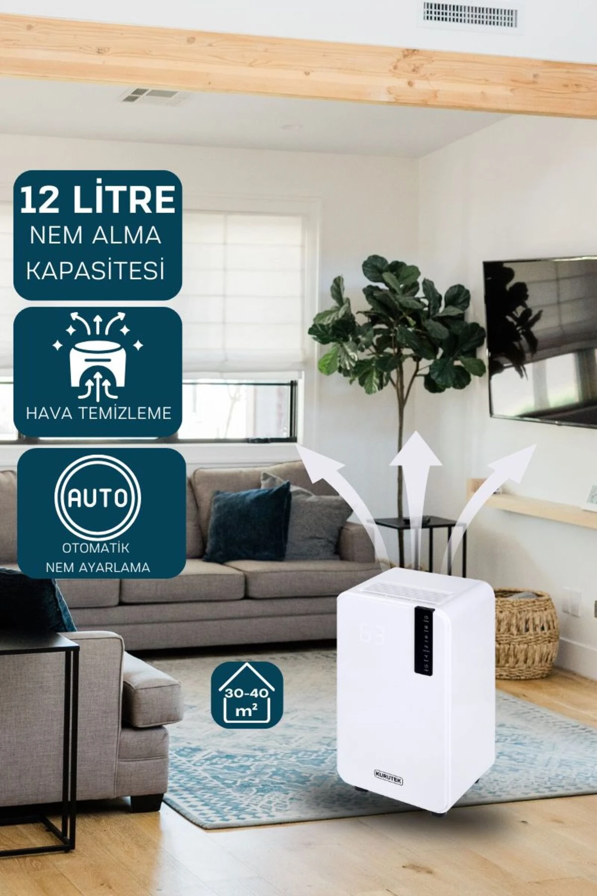 KT-12I Ev Tipi Nem Alma ve Hava Temizleme Cihazı