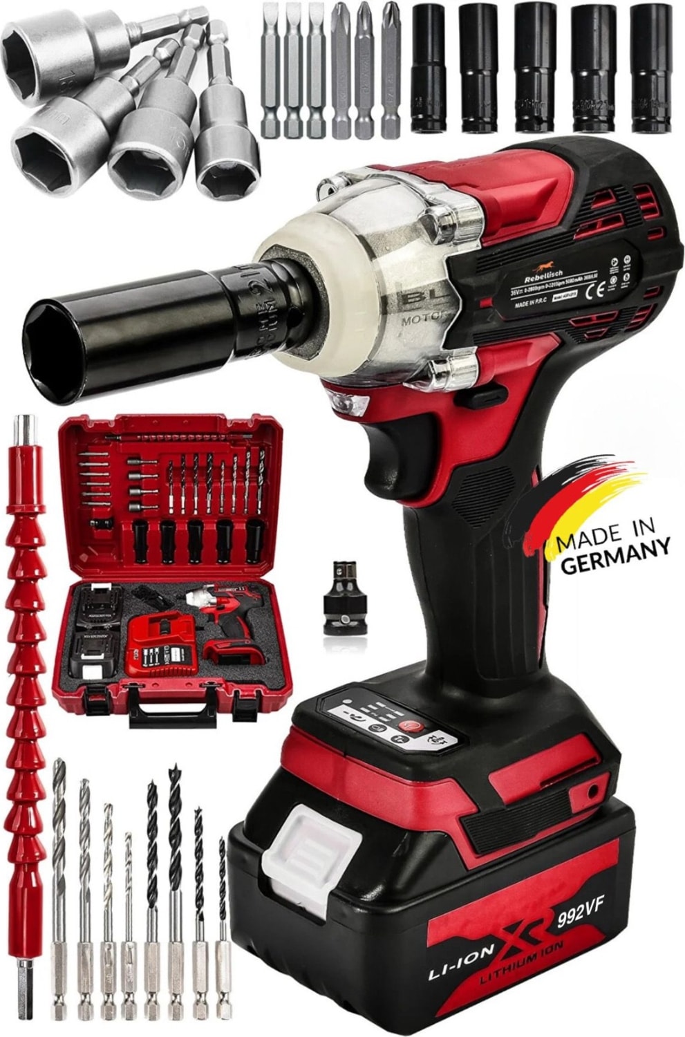 Type-R Series 992VF 70AH Kömürsüz Motor Torklu Vidalama Matkap & Setli Somun Sıkma