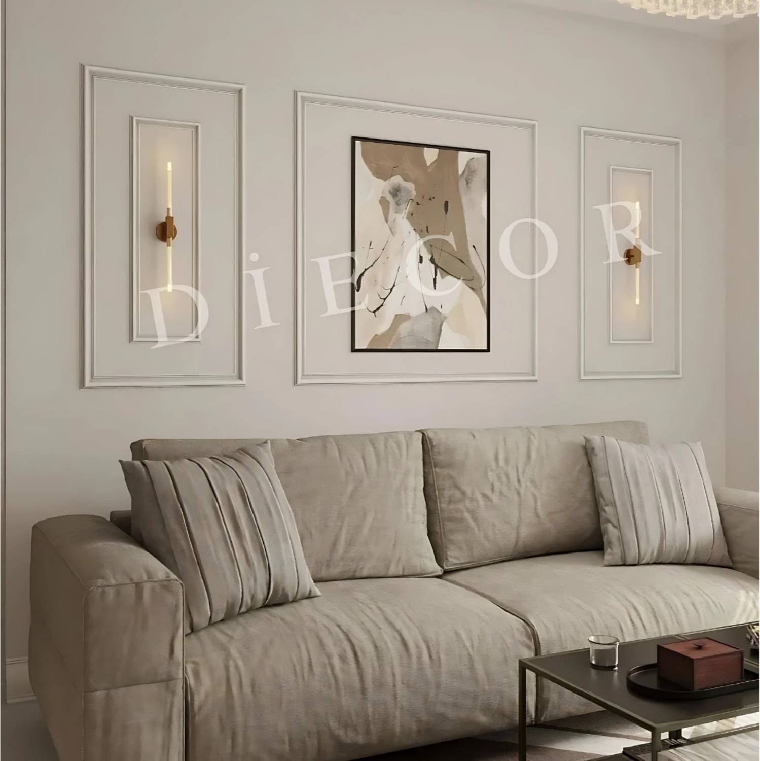 Boyanabilir Dekoratif 5 Adet Hazır Kesimli Çerçeve Duvar Çıtası