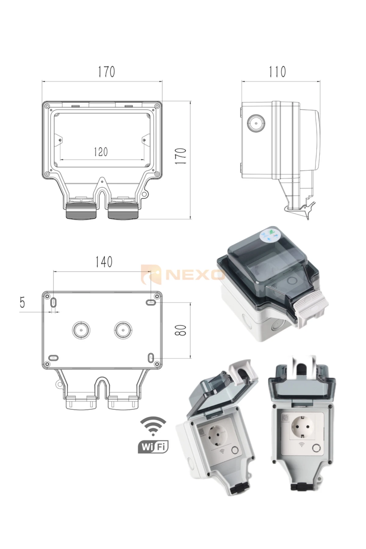Dış Mekan Wifi Priz Tek Kutup (IP66)