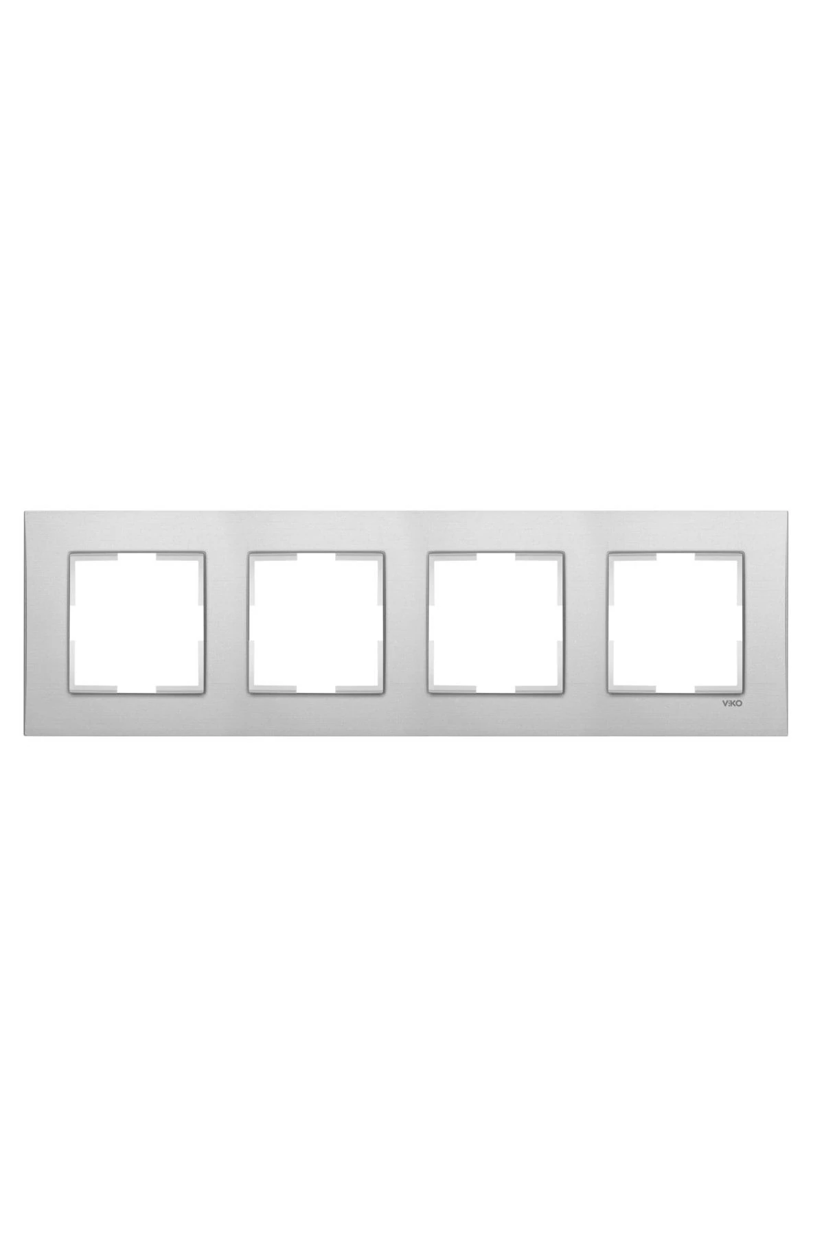 Gümüş Metal Dörtlü Çerçeve -