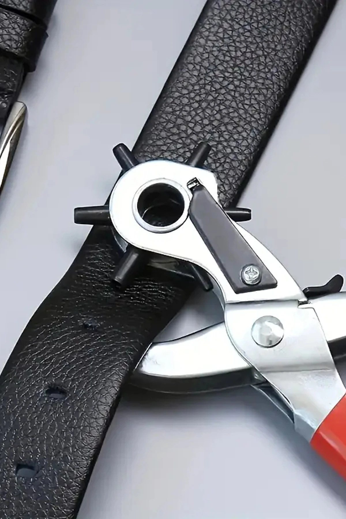 6 Farklı Uçlu Kemer Delme Pensesi Deri Kemer ve Kumaş İçin Ayarlanabilir Delik Açıcı El Aleti