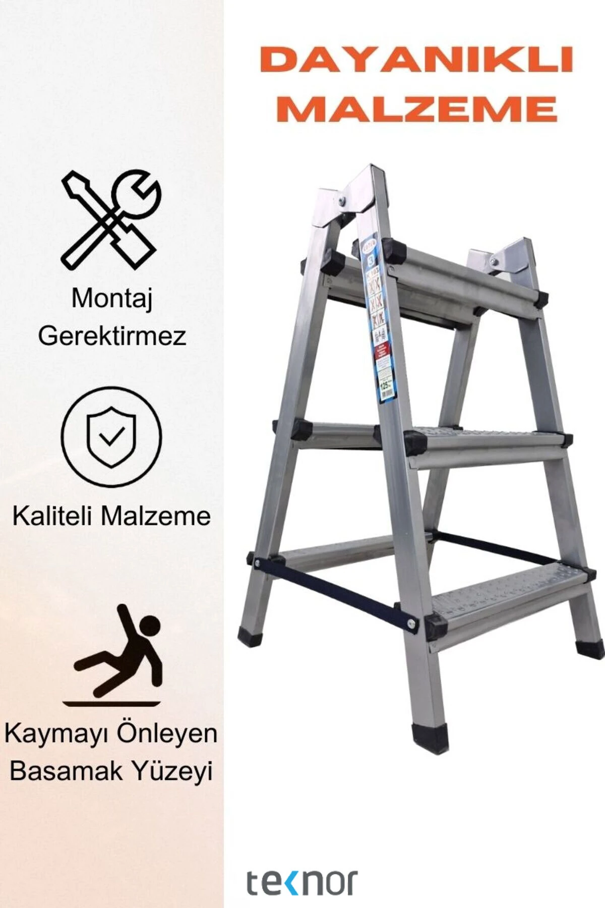 Kutlu Çift Taraflı 3+3 Metal Merdiven