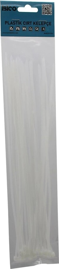 25PCS Beyaz 3.6X300MM Plastik Cırt Kelepçe (5047)