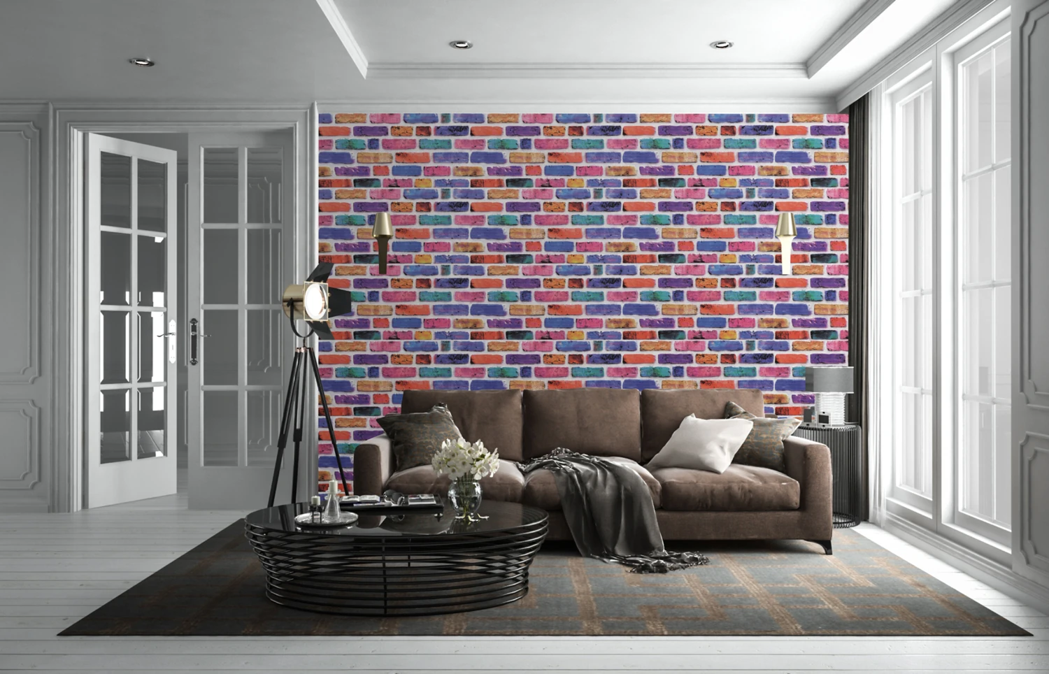 5 Adet (2,5m2) x Tuğla Desenli 3 Boyutlu Renkli Strafor Köpük Duvar Kaplama Paneli (BR-564)