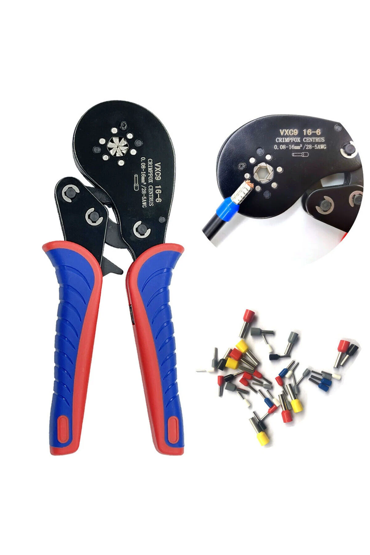 Kablo Yüksük Sıkma Pensesi VXC9 16-4 0.08-16mm ² 28-5AWG