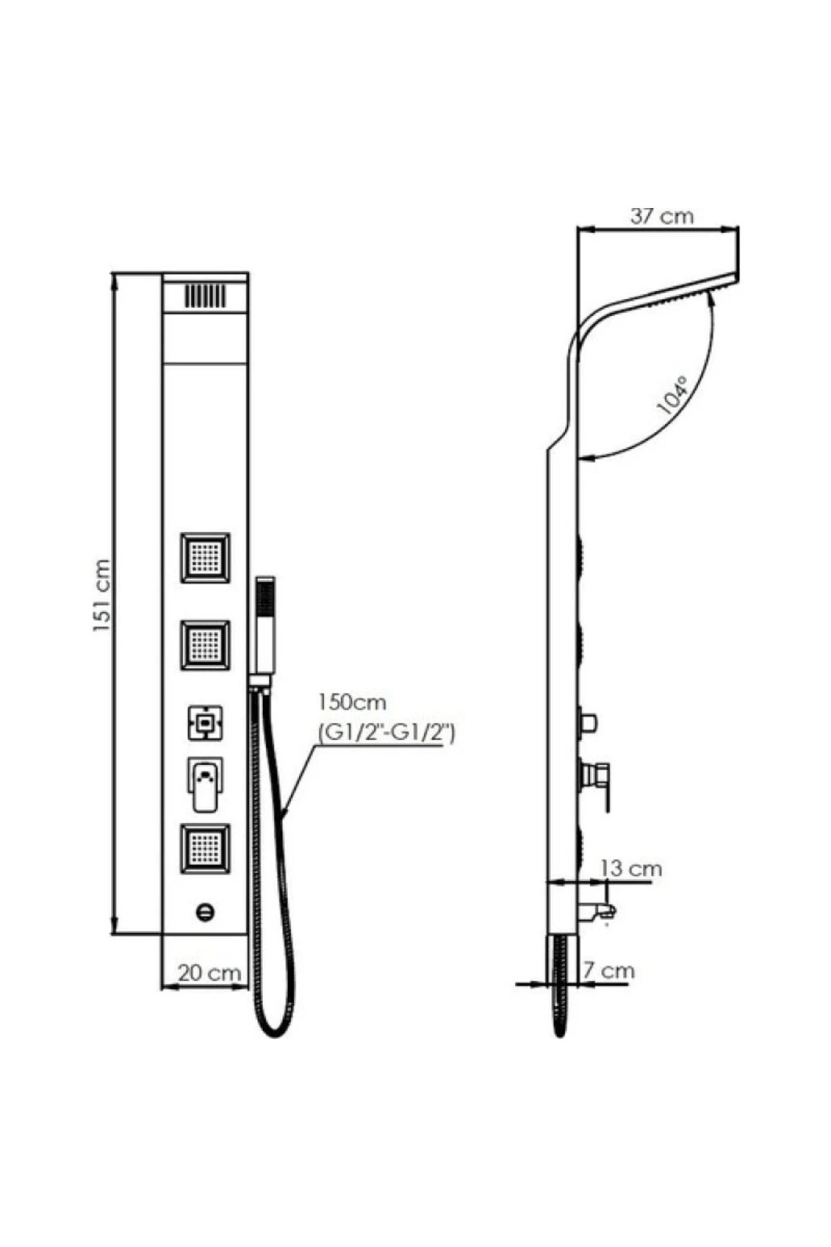Duş Paneli Rose Gold Dsp10