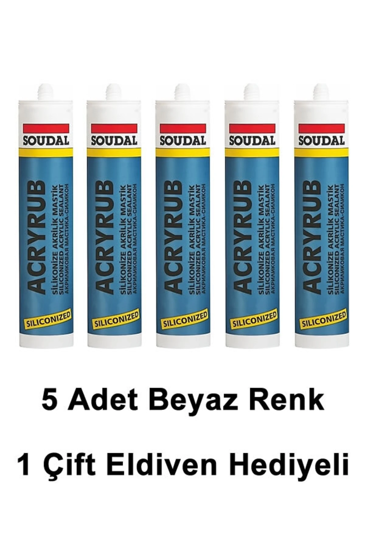 Silikonize Mastik Beyaz 500 Gr 5 Adet
