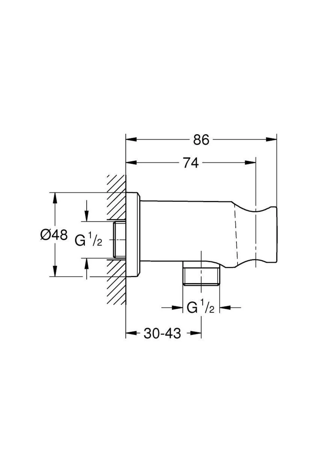 Rainshower Askılı Duş Çıkış Dirseği Cool Sunrise - 26658gn0