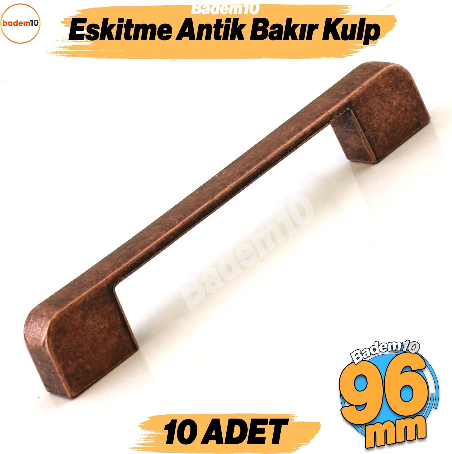 Radus 10 Adet Antik Bakır Metal Kulp 96 mm Mobilya Çekmece Mutfak Dolabı Dolap Kulpları